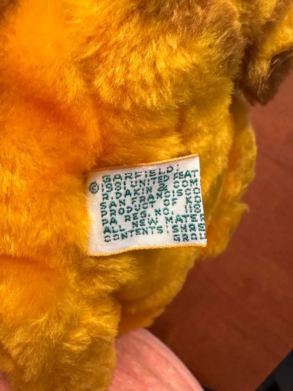 Garfield pair with Odie plush stuffed animal toys.  Vintage, collectible cat dog